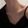 Collar de Zirconia de Doble Capa en Forma de V para Mujer, Lujo Ligero, Temperamento Sencillo, Cadena para Clavícula Estilo Caliente Nuevo 2025 de Gama Alta