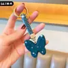 Exquisito Llavero de Mariposa Tachonado con Diamantes y Pedrería para Mujer, Lindo y Moderno Colgante para Bolso, Regalo de Negocio de Cristal para Coche