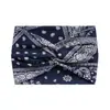 18cm Europeu e Americano Transfronteiriço Estampado Cruz Yoga Esportes Faixa de Cabelo Laço Nó Retrô Castanha Lado Largo Tie Dye Faixa de Cabeça Turbante