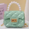 Bolso Bandolera Nuevo Estilo para Niñas, Billetera de Monedas con Cadena, Bolso de Mano de Perlas para Niñas, Minibolso de Gelatina Dopamina al por Mayor