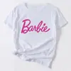 Camiseta de Manga Corta con Estampado de Dibujos Animados Barbie Barbie para Mujer Top Amazon AliExpress wish Venta Caliente Transfronteriza