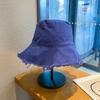 Chapéu de Pescador Borda Crua Estilo Cowboy Verão Feminino Estilo Coreano Cobertura Facial Versátil Estilo Japonês Cor Sólida Chapéu de Aba Larga Chapéu Boina com Cobertura Facial Protetor Solar