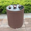 Juego de Tres Piezas de Mesa y Silla de Ratán para Exterior Balcón Jardín Creativo Sencillo Combinación de Mesa y Silla Casual de Ratán Ahorro de Espacio Interior