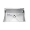 Fregadero de Cocina Acero Inoxidable 304 Hecho a Mano de una Tina Engrosado para Encimera Lavabo para Verduras Fregadero para Lavar Platos Soldado Negro Diamante