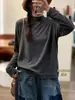 Nueva colección de otoño e invierno: Tops de punto de color liso, con etiqueta pequeña, de cuello alto medio para mujer, perfectos para usar en capas, suéteres de punto de corte holgado, al por mayor