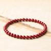 Pulsera Natural Cruda de Cinabrio Morado para la Buena Suerte en el Año de Nacimiento, Pulsera de Cuentas Redondas, Pulsera de Ámbar de Cinabrio Rojo Oscuro, Accesorio Versátil para la Mano