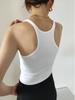 Camisola de verano estilo retro americano BF ajustada de color sólido con tirantes finos en forma de I para mujer