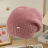 Gorro Holgado de Piel de Ardilla para Mujer, Nuevo Gorro de Otoño e Invierno, Gorro de Punto de Invierno para Mujer, Gorro Versátil para Exteriores