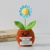 Flor de Tricô de Energia Positiva Transfronteiriça Planta em Vaso Produto Acabado Fio de Lã Flor de Simulação Ornamento de Mesa Boneca de Cartão de Mão