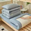 Juego de ropa de cama de tres piezas de algodón puro para estudiantes universitarios, sábana de cama 100% algodón, funda de edredón, protector de colchón, ropa de cama individual para dormitorio