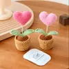 Plantas de Lã Crochê Amor Acabadas em Vaso Amazon Handmade Presentes Criativos Feitos à Mão Ornamentos Quentes para Mesa Comércio Exterior