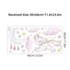 Nuvens Rosa Sonho Unicórnio Autoadesivo Adesivos de Parede Ins Desenho Animado Conto de Fadas Decoração Quarto Infantil Adesivos BR0520E