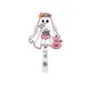 Nuevo Carrete Retráctil Giratorio de Insignia de Acrílico Lindo Fantasma de Halloween Regalo Identificación Hebilla Fácil de Tirar
