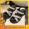 Zapatos de Playa con Plataforma, Suela Suave, Ligeros, de Velcro, Sandalias Deportivas con Plataforma Gruesa para Salidas de Verano 2025