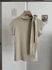 Top corto de manga corta estilo francés KEKEZOON para mujer, elegante y con clase, camiseta de capa interior de color liso, moderno 8715