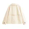 AliExpress transfronterizo Primavera 2026 Nuevo Top Casual Elegante Holgado para Mujer Color Blanco Crema Cuello Solapa 3811242