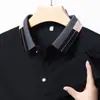 Comercio Exterior 2025 Verano Nuevo Estilo Camiseta de Cuello Camisa Polo de Manga Corta para Hombre Refrescante, Suave y Versátil Color Sólido Manga Media