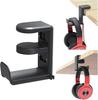 Soporte para auriculares con gancho de clip y rotación de 360 grados, sin perforaciones, para mesa, para guardar artículos diversos.