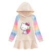 Vestido de niña ropa de otoño 2022 Primavera y Otoño Nuevo estilo occidental suéter con capucha para niña vestido de princesa falda de kt cat para niños