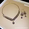 ¡Precioso y deslumbrante! Collar con colgante de flor de circón y gota de agua, cadena para la clavícula estilo corte vintage, joyería de lujo ligero y sensación de alta gama