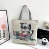 Estilo étnico lona saco grande de lado único jacquard bordado elefante bolsa bolsa de ombro versátil animal padrão bolsa das mulheres