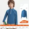 Camiseta Infantil de Manga Longa Lemon Baby, Segunda Pele com Gola Alta Meio, Blusa Quente com Forro de Fleece para Meninos e Meninas, Camiseta Quente de Novo Estilo
