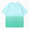 Camiseta de Marca a la Moda Uniforme de Clase Personalizado Camiseta de Algodón Puro Cuello Redondo Estampado Gradiente Manga Corta Patrón de Logo Ropa de Trabajo