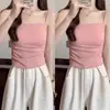 2026 Nuevo Estilo Puro Deseo Hermoso Camisola Blanca con Copas para Mujer, Versión Coreana para Primavera y Verano Capa Base