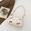 Nova Bolsa de Braço Estilo Coreano Doce com Laço 2026 para Mulheres, Bolsa de Mão Estampada, Bolsa de Ombro Único, Bolsa Transversal Fashion para Mulheres