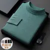Suéteres transfronterizos para hombres de mediana edad y jóvenes, nuevos de invierno para hombre, cuello medio alto, manga larga, punto, corte ajustado, camiseta básica casual, ropa de hombre