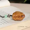 Chaveiro Zodiaco Coelho Jacarandá Chaveiro de Madeira Pingente Pingente Masculino e Feminino Fofo Criativo Presente