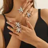 Anillo de Estrella de Mar Exagerado Más Vendido en Europa y América, Serie Océano Playa, Estilo Vacacional, Anillo Ajustable de Estrella de Mar Personalizado y Versátil