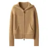 Elegante Chaqueta Casual de Punto con Capucha y Doble Cremallera para Mujer, Nueva Colección Otoño 2026 Abrigo Cálido de Cachemir