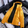 Jaqueta externa três em um para homens e mulheres, conjunto de duas peças destacável de plumas e fleece, roupa de trabalho quente para outono e inverno