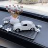 Adornos para el Interior del Coche, Adornos para Coche con Cabeza Oscilante, Perro Teddy de Pedrería, Gato de la Suerte para Coche, Conductora Independiente Transfronterizo