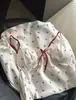 Pijama Sexy Estilo Francés para Mujer Verano Nuevo de Seda de Hielo Camisón Estilo Fresco Dulce Tirantes Finos Ropa de Casa para Niña