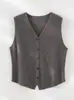 Colete de malha 100% cashmere puro para mulheres, de botões únicos com decote V, design de corte solto, adequado para usar em camadas como uma blusa interna ou como peça externa no outono e inverno