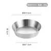 Suministrado Directamente por el Fabricante, Plato de Acero Inoxidable para Kimchi, Plato para Guarnición de Restaurante de Barbacoa Estilo Coreano sin Borde Dorado, Plato para Salsa, Plato para Dip de Condimentos