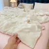 2026 Nuevo Estilo Algodón Lavado Estampado Francés Alta Costura Floral Pequeño Encaje Juego de Cuatro Piezas