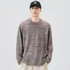 Ropa para Hombre Feng She / Camiseta de Manga Larga Otoño e Invierno para Hombre Camiseta Retro Japonesa de Cuello Redondo Estilo Casual de Pareja Camiseta de Capa Base