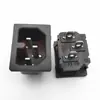 Fuente de Alimentación AC Socket de Sufijo Socket Macho C14 Socket de Carga Socket de Dispositivo Agujero para Tornillo de Cassette 10A250V