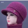 Chapéu de pescador de tricô espesso feminino para mulheres de meia-idade e idosas, outono e inverno, com aba larga, forrado com fleece para aquecimento, adequado para avós