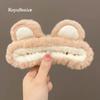 Diadema de Felpa con Orejas de Oso de Fresa para Lavarse la Cara, Sujetador de Cabello, Mascarilla Facial, Maquillaje, Diadema de Oso, Flequillo de Corazón