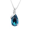 Collar con colgante de topacio de imitación de cristal azul zafiro en forma de gota de joyería de moda chapada en plata 925 de Zhenrong para mujer