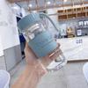 Taza de agua de vidrio de borosilicato para celebridades de internet, taza transparente simple portátil para hombres y mujeres con tapa, con cubierta para taza, taza portátil, taza de té