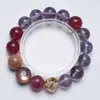 Pulsera de Cristal Natural Morado Torre de Cristal Long Mo Ran Ba para Mujer, Regalo Versátil, Pulsera de Lepidolita Rosa y Piedra Lunar al por Mayor