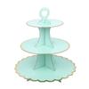Soporte para Pastel de Color Sólido con Encaje Personalizado de Fábrica, Bandeja de Papel Multicapa para Postre de Fiesta, Té de la Tarde, Snacks, Soporte de Exhibición