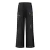 27578 High Street Estilo Americano para Hombre y Mujer Vintage Lavado Desgastado Diseño Estampado Holgado Recto Streetwear Pantalones de Chándal