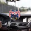 Novo Pingente de Espelho Retrovisor de Carro Flor Rosa Borboleta Ornamento de Carro Bandeira Americana Acessórios de Chaveiro de Mochila