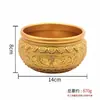 [Ventas Directas de Fábrica] Cuenco del Tesoro Ruyi Auspicioso de Latón, Relieve Estilo Chino, para el Hogar, Sala de Estar u Oficina - una Pieza Decorativa para Atraer Riqueza